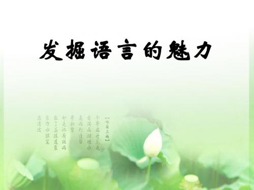 初中作文发掘语言的魅力ppt