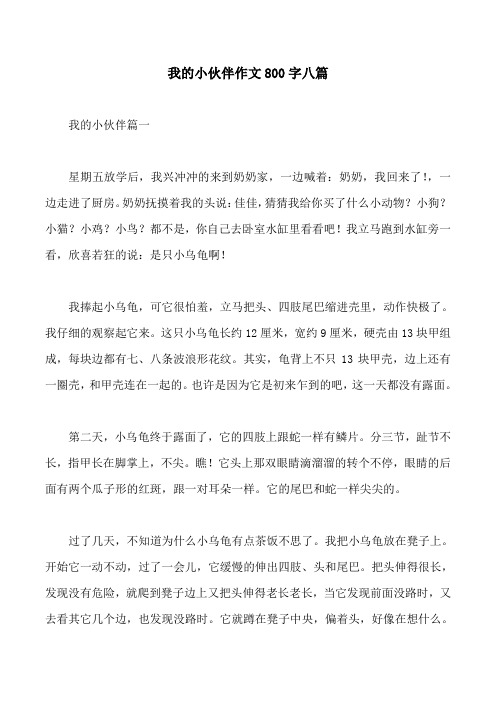 我的小伙伴作文800字八篇