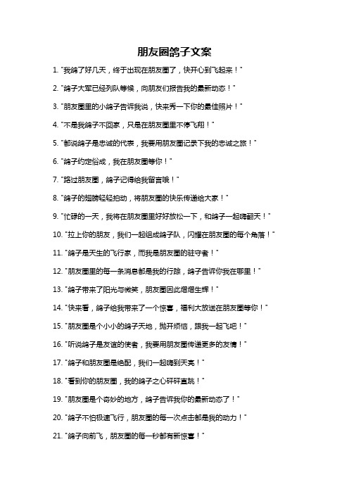 朋友圈鸽子文案