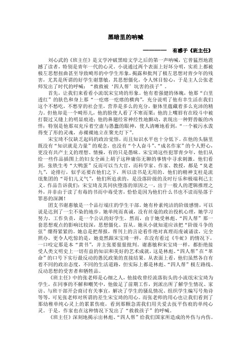 班主任读后感