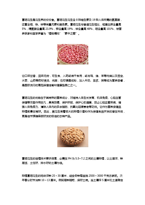 富硒花生的栽培