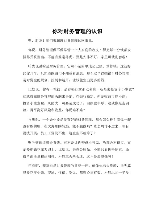 你对财务管理的认识