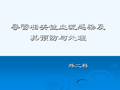 导管相关性血流感染及其预防与处理