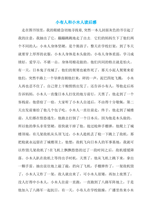 小布人和小木人读后感