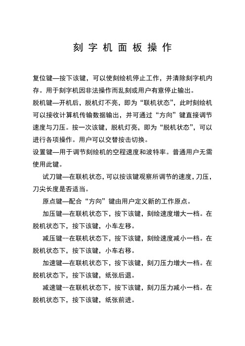 刻 字 机 面 板 操 作