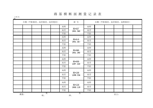 横断面记录(原始记录)