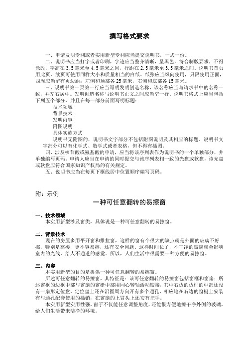 专利说明书格式要求与示例