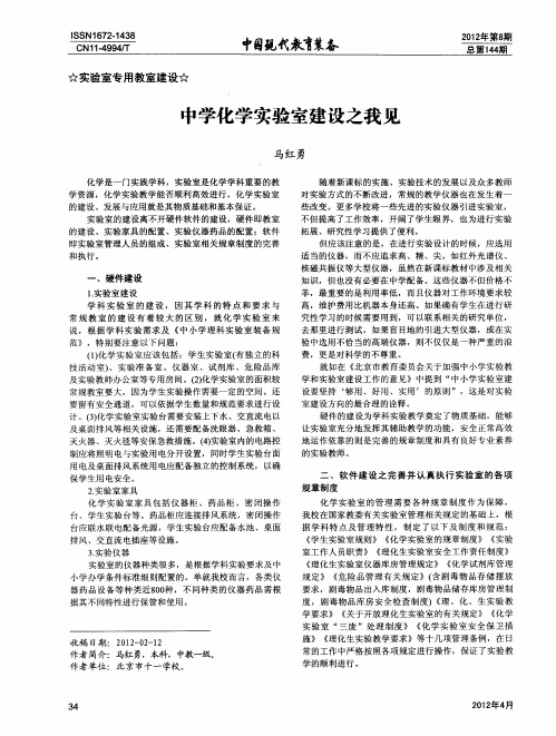 中学化学实验室建设之我见