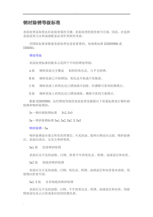 除锈等级标准