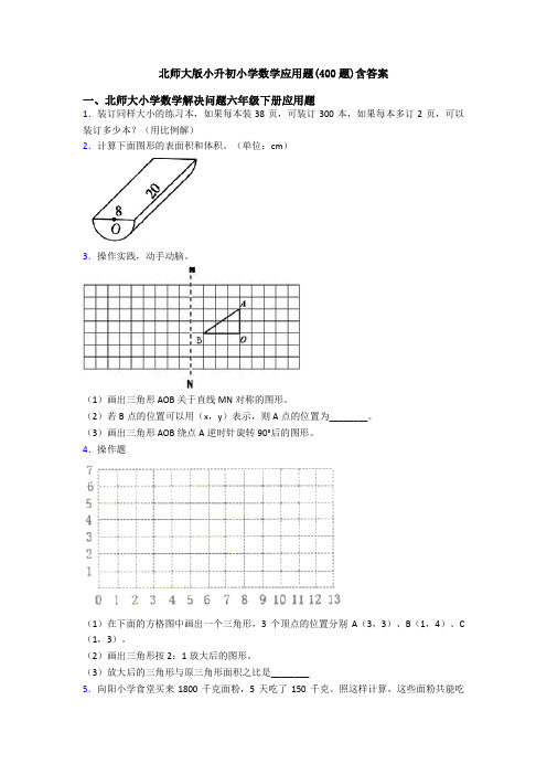 北师大版小升初小学数学应用题(400题)含答案