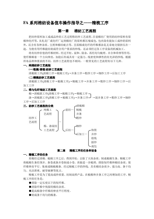 FA系列棉纺设备值车操作指导之——精梳工序
