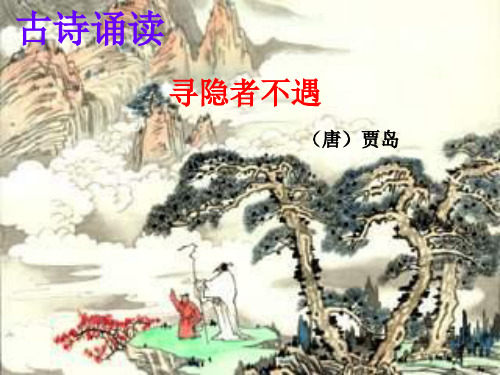 一年级上语文课件(C)-古诗诵读 寻隐者不遇_沪教版