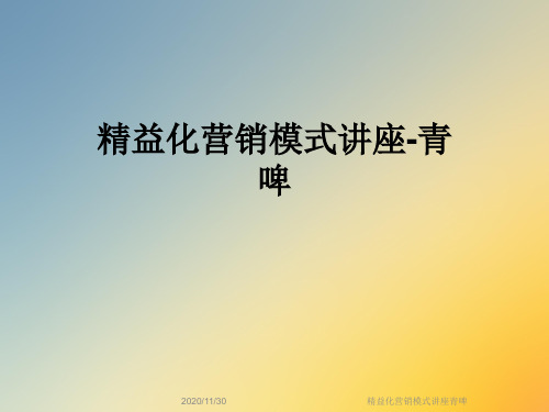 精益化营销模式讲座青啤