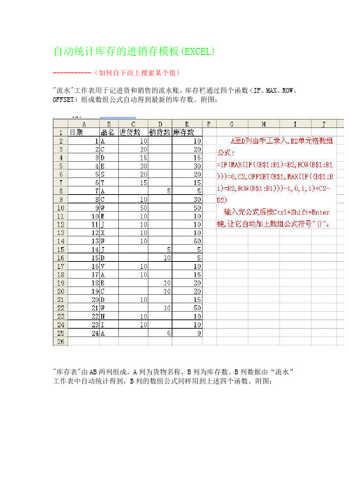 自动统计库存的进销存模板