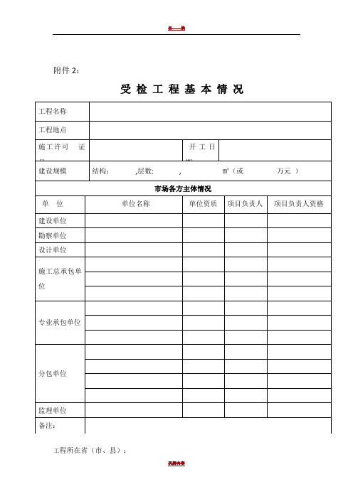 建筑施工市场行为检查表