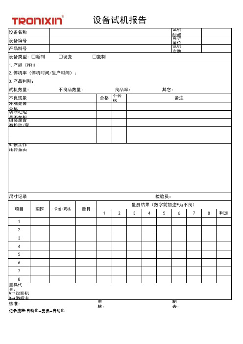 CYX-QEHP-04.04A设备试机报告