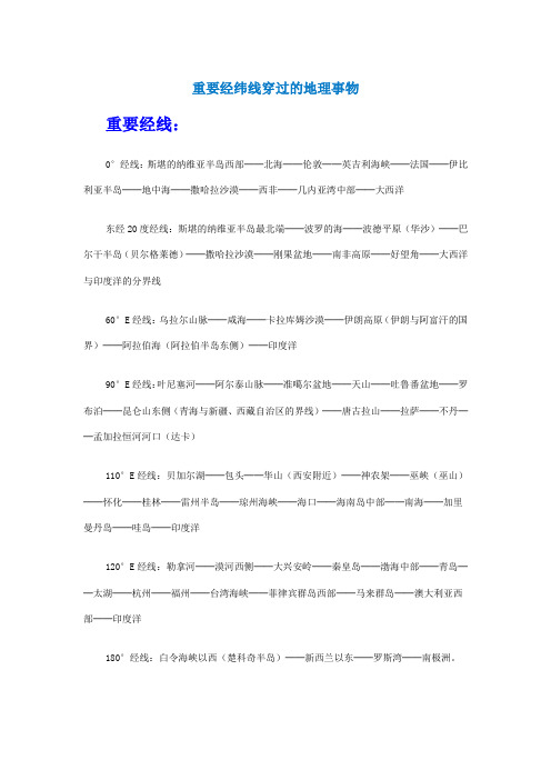 重要经纬线1