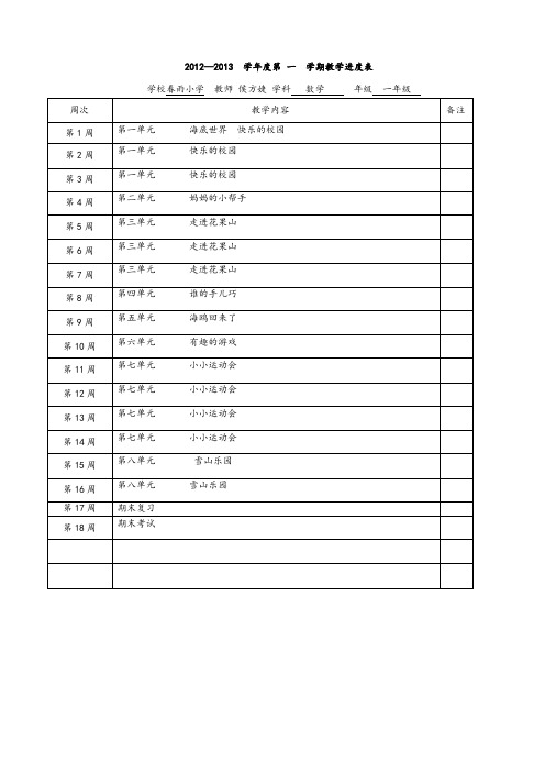 一上数学备课-(1-3单元)