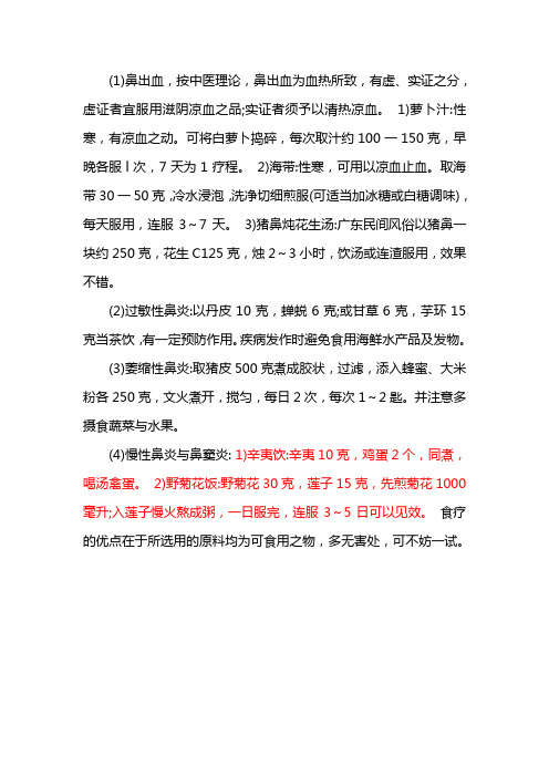 鼻炎小偏方
