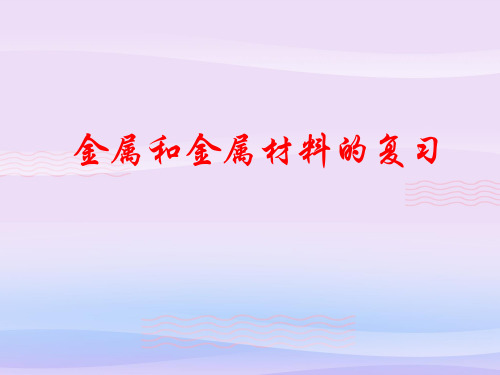 人教版初中化学九下第八单元 金属和金属材料的复习课件 教学课件