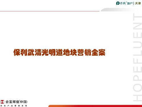天津武清保利光明道地块营销全案精品文档