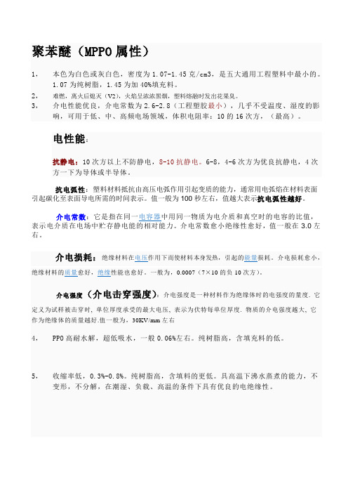 聚苯醚(PPO)特性及应用分析