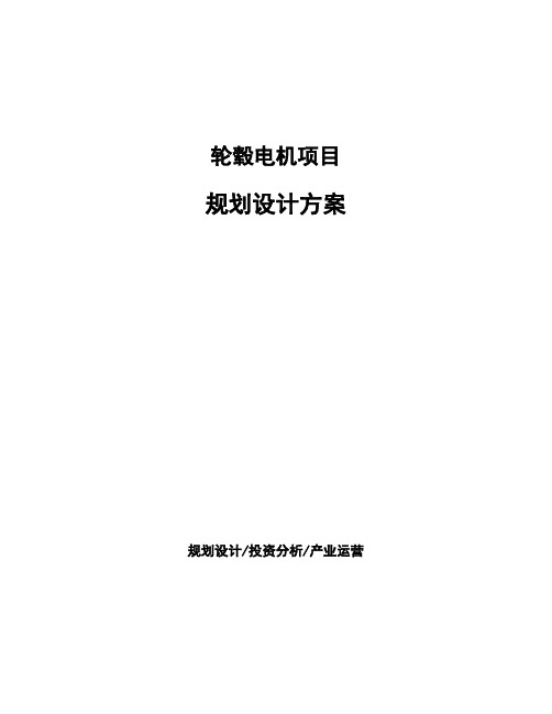 轮毂电机项目规划设计方案