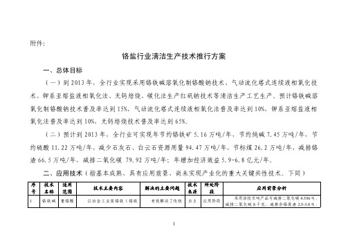 铬盐、钛白粉、涂料、黄磷、碳酸钡行业清洁生产技术推行方案