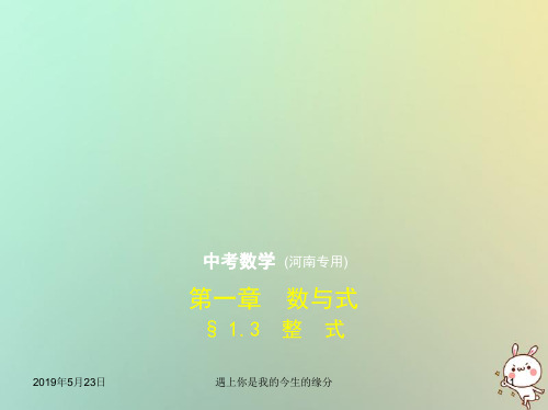 2019年中考数学一轮复习第一章数与式1.3整式试卷部分8