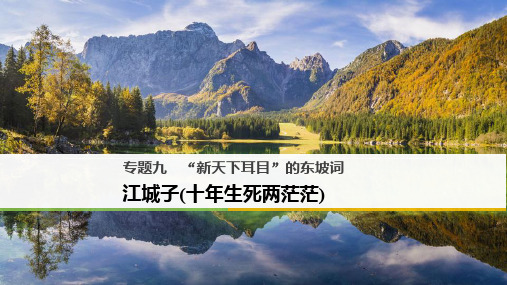 2020最新“新天下耳目”的东坡词PPT9(课件+试题,打包11套) 苏教版4[优质实用版课件]