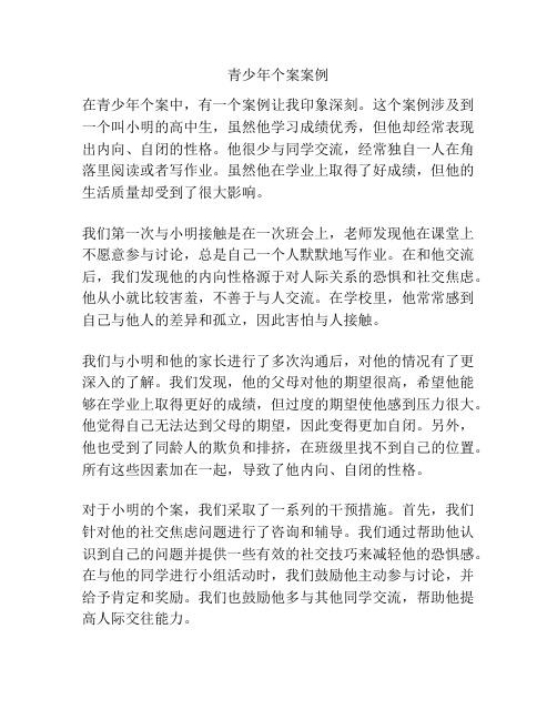 青少年个案案例