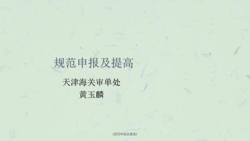 《规范申报及提高》课件