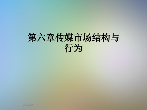 第六章传媒市场结构与行为