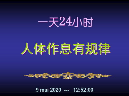 一天24小时人体作息有规律