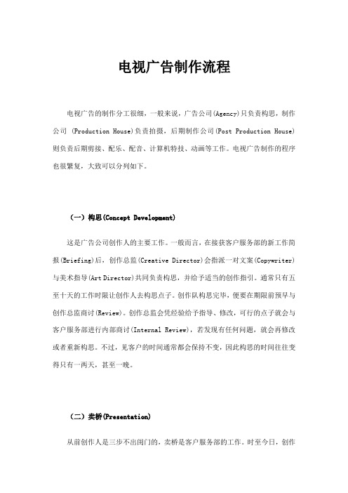 电视广告制作流程