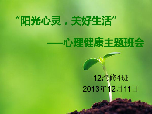 “阳光心灵美好生活”心理健康教育主题班会PPT课件