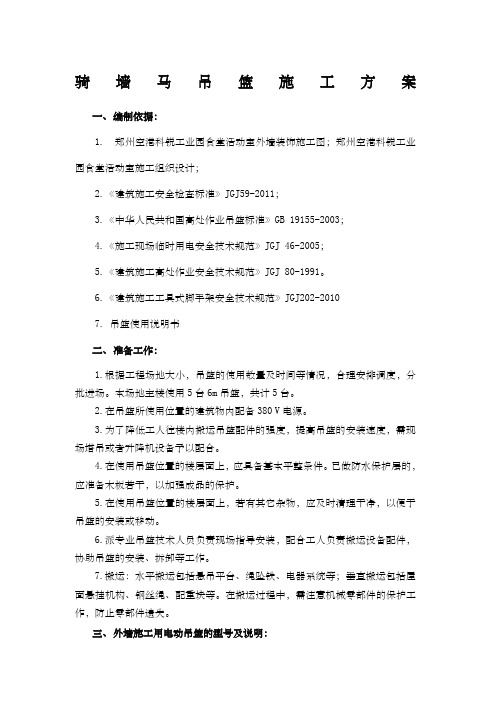骑墙马式吊篮安拆安装方案