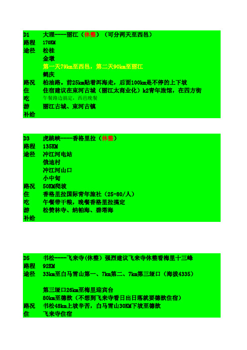自作骑行滇藏线攻略