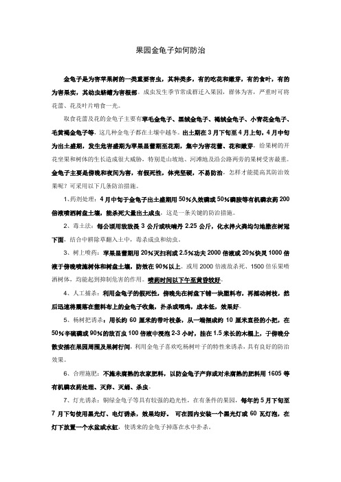 果园金龟子如何防治