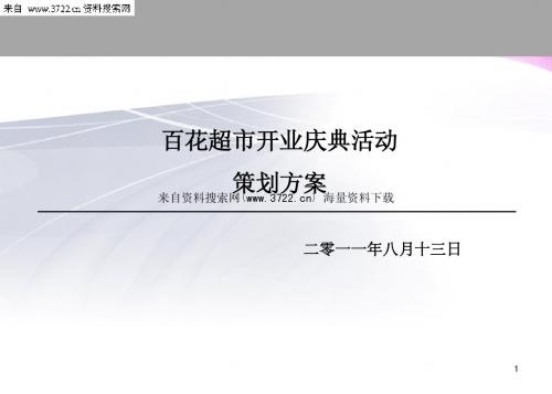 某某超市开业庆典活动策划方案(PPT 18页)