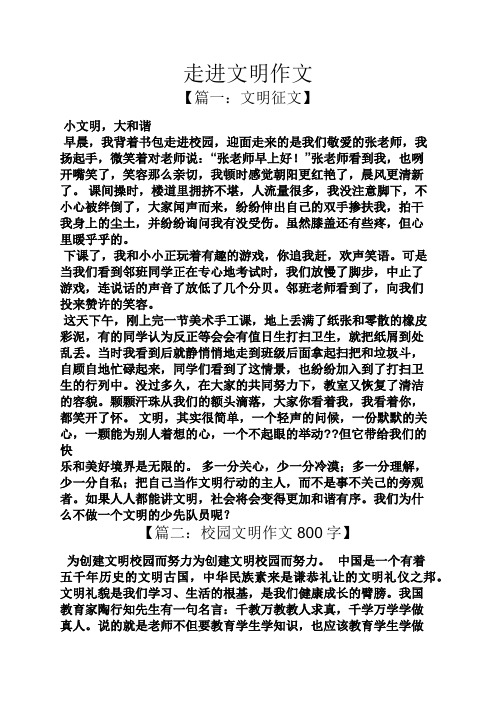 走进文明作文