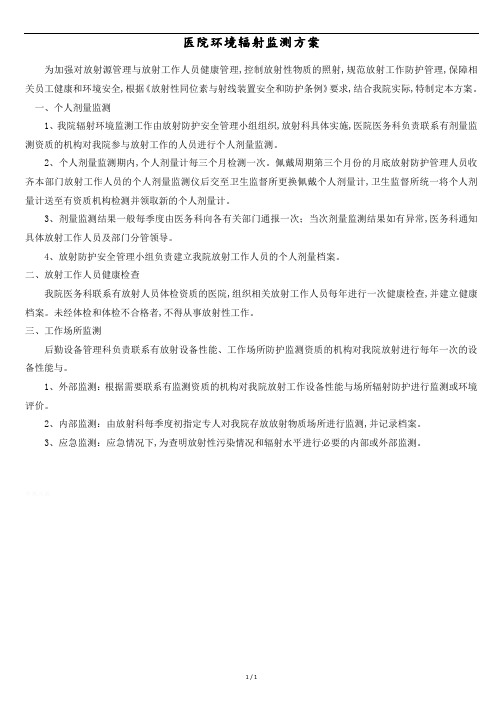 医院环境辐射监测方案.docx