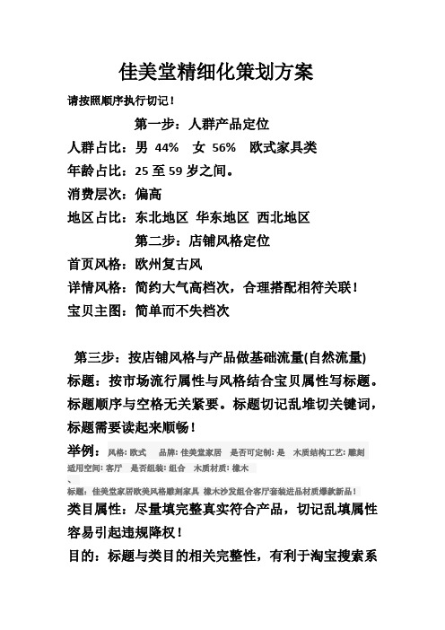 某天猫店运营策划方案