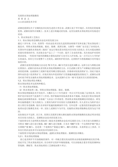 发展铁水预处理脱磷的1