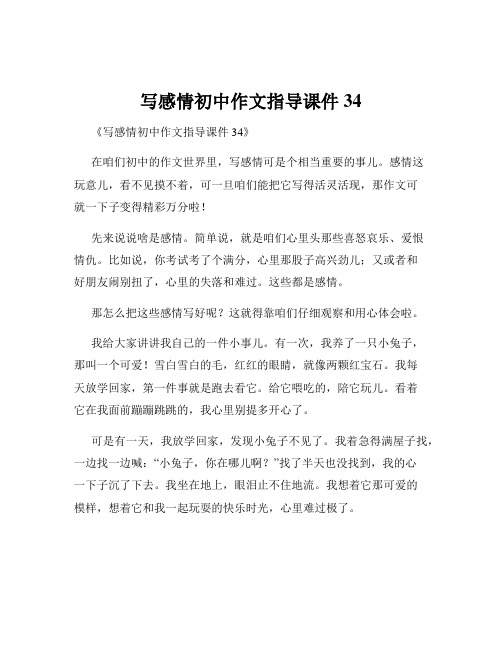 写感情初中作文指导课件34