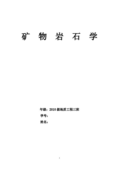 矿物岩石学作业(成人)