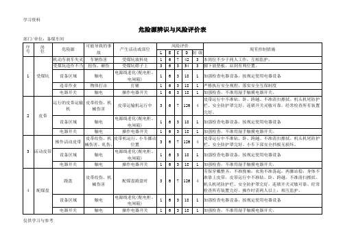 焦化厂危险源辨识与风险评价56352说课材料