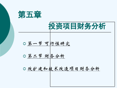 吉林大学考研科目--技术经济学--第五章投资项目财务分析