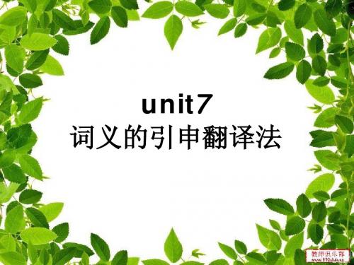 第7章_英汉翻译中词义的引申