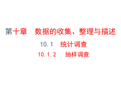 人教版数学七年级下册10.1.2  抽样调查(共32张ppt)